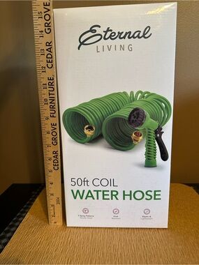 50ft Coil Water Hose - Green